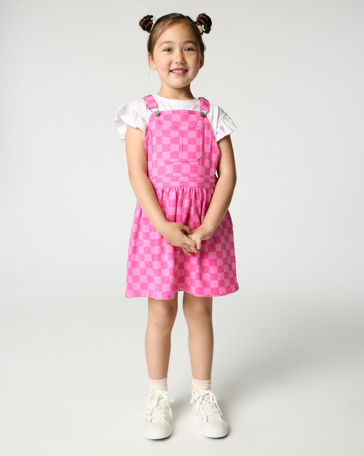 Sweet Raspberry Checks Skirt Overall Dress - 18-24 months