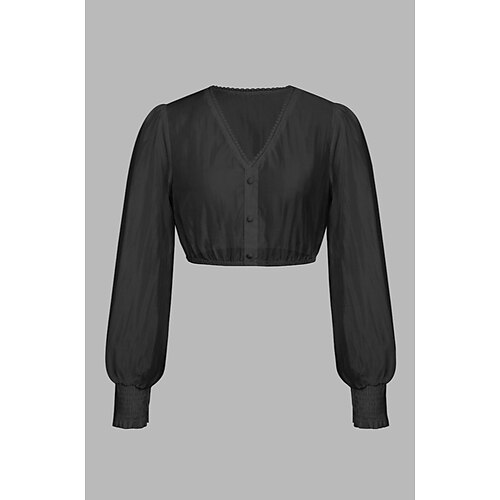 Oktoberfest Blouse Dirndl Pantacourt Pur Col en V Gigot / Ballon Manches longues Femme de ménage Romantique Bavarois Alpin Prairies Femmes Carnaval Fête de la Bière Tissu de style traditionnel