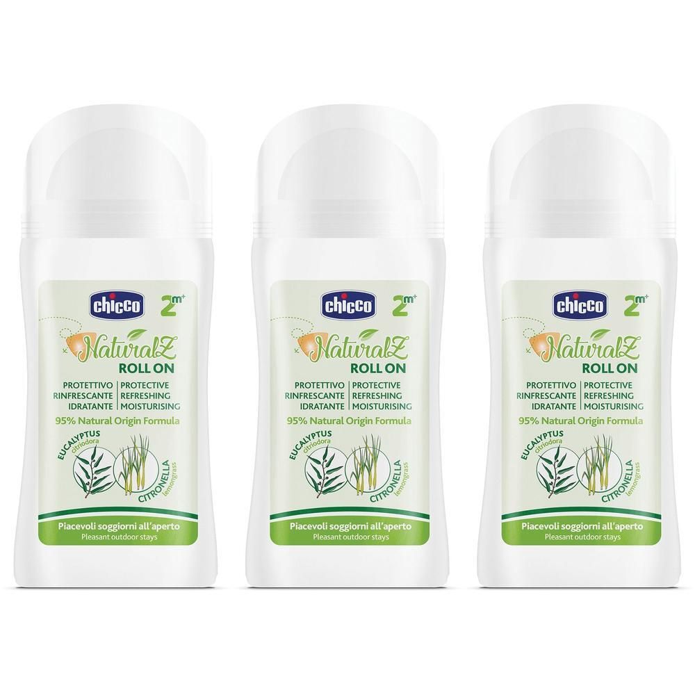 Chicco Roll On NaturalZ Protettivo & Rinfrescante 3x60 ml