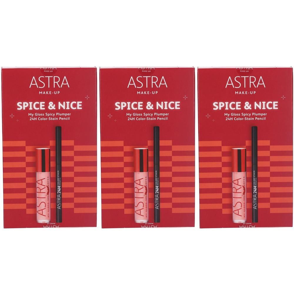 Astra Makeup Kit Regalo Spice & Nice Matita Occhi + Lucidalabbra 3x1 S