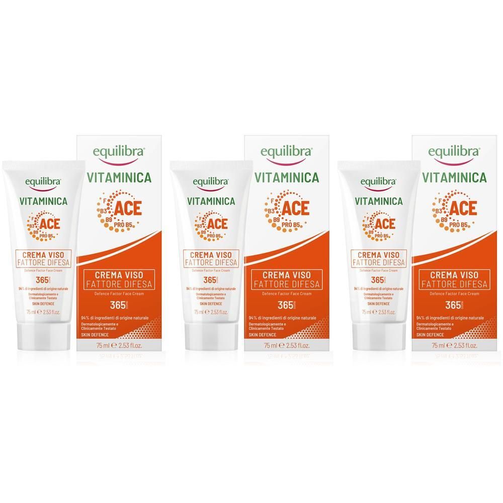 Equilibra Vitaminica Crema Viso Fattore Difesa 365 3x75 ml