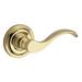 Baldwin Curve Passage Door Lever w/ Round Rose 5.8 H x 10.8 W x 3.4 D in yellow in Polished Brass | 5.8" H X 10.8" W | Wayfair 9BR3520-001