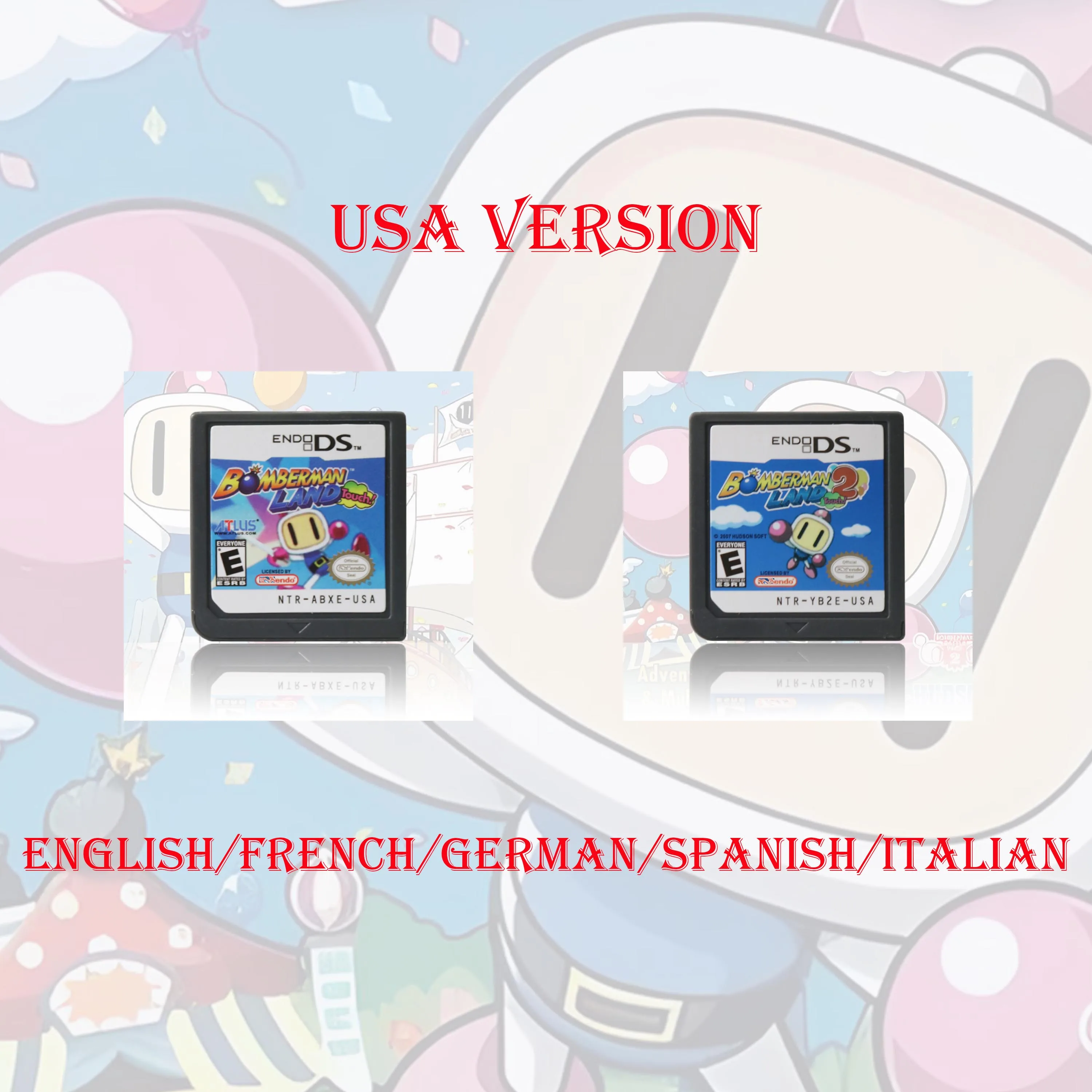 Bomberman Land Touch! Cartouche de jeu vidéo DS version série, carte de jeu vidéo, version américaine, multilingue