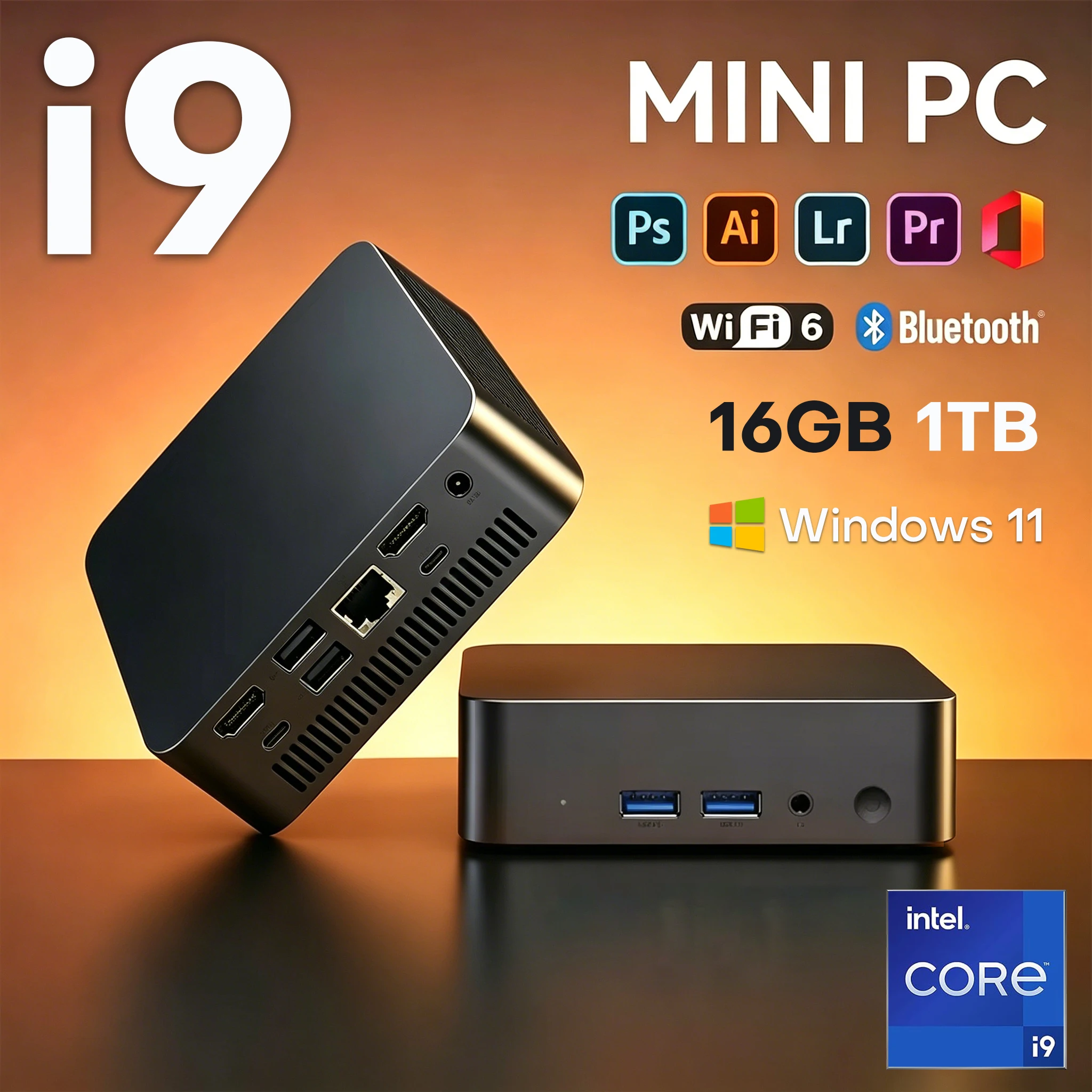 Mini PC 2026 Intel Core i9 8950HK Intel i3-6100U Windows 11 Pro 16 Go RAM 1 To 2 To SSD Mini PC Gamer Ordinateur WIFI 6 BT5.2 Mini PC de Jeu de Bureau