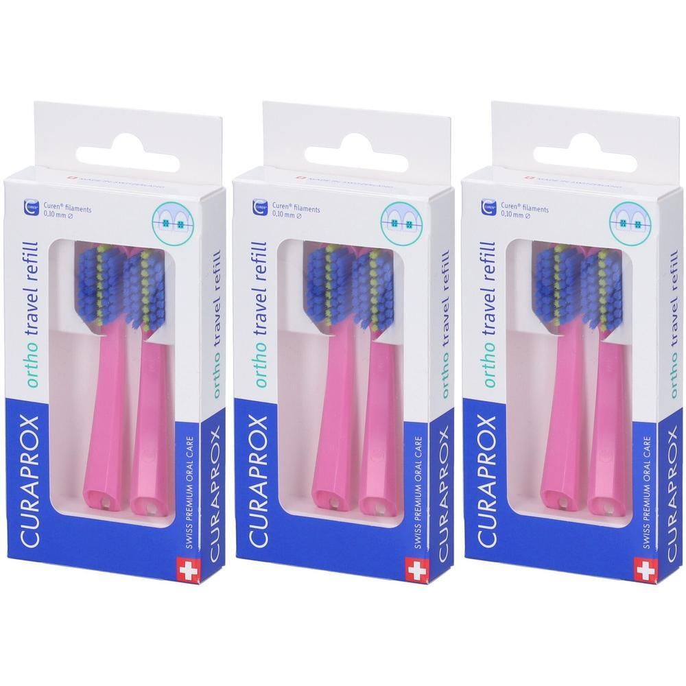 Curaprox Testine Di Ricambio Per Spazzolino Da Viaggio Ortho Pink 2 Pe