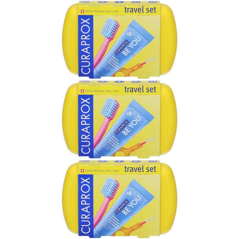 Curaprox travel set yellow 3x1 St