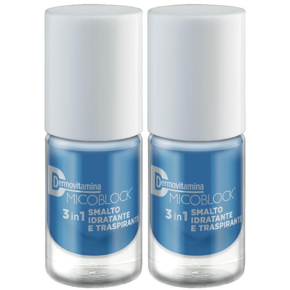Dermovitamina Micoblock® 3 in 1 Smalto Idratante e Traspirante Blu 2x5