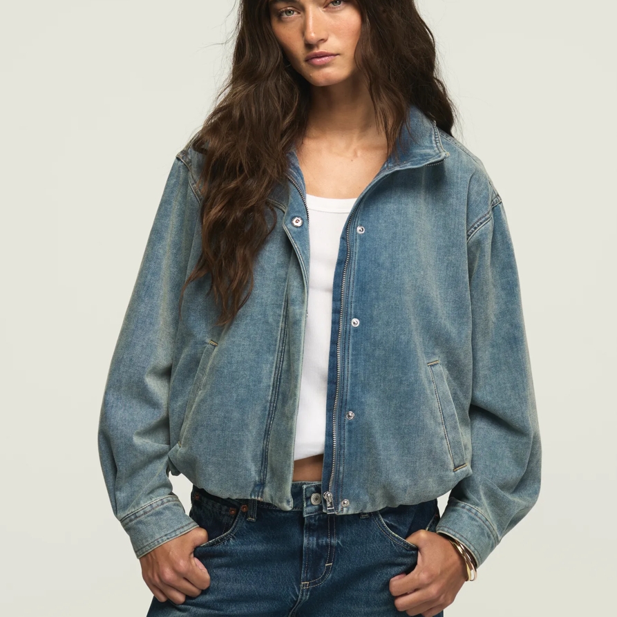 Lucky Brand Denim Luxe Jacket - Women's Clothing Outerwear Jackets Coats in Vixen Wash, Size XS - Lucky Brand