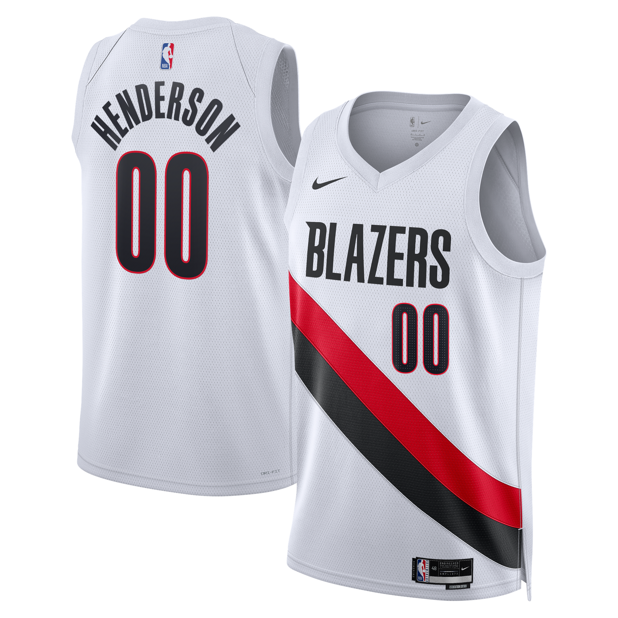 Maillot Swingman Nike Replica Association Edition des Portland Trail Blazers - Blanc - Scoot Henderson - Unisexe - Homme Taille: M