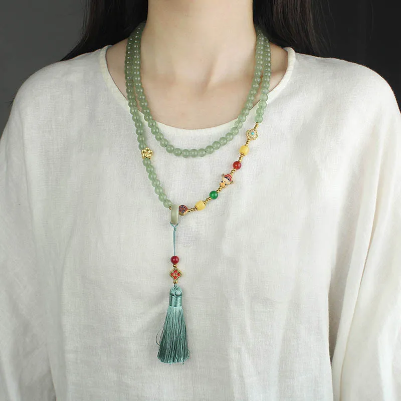 Accessoires DIY : Nouvelle chaîne longue à pampilles de style chinois, collier rétro multi-cercles, accessoires pour femmes, cheongsam antique