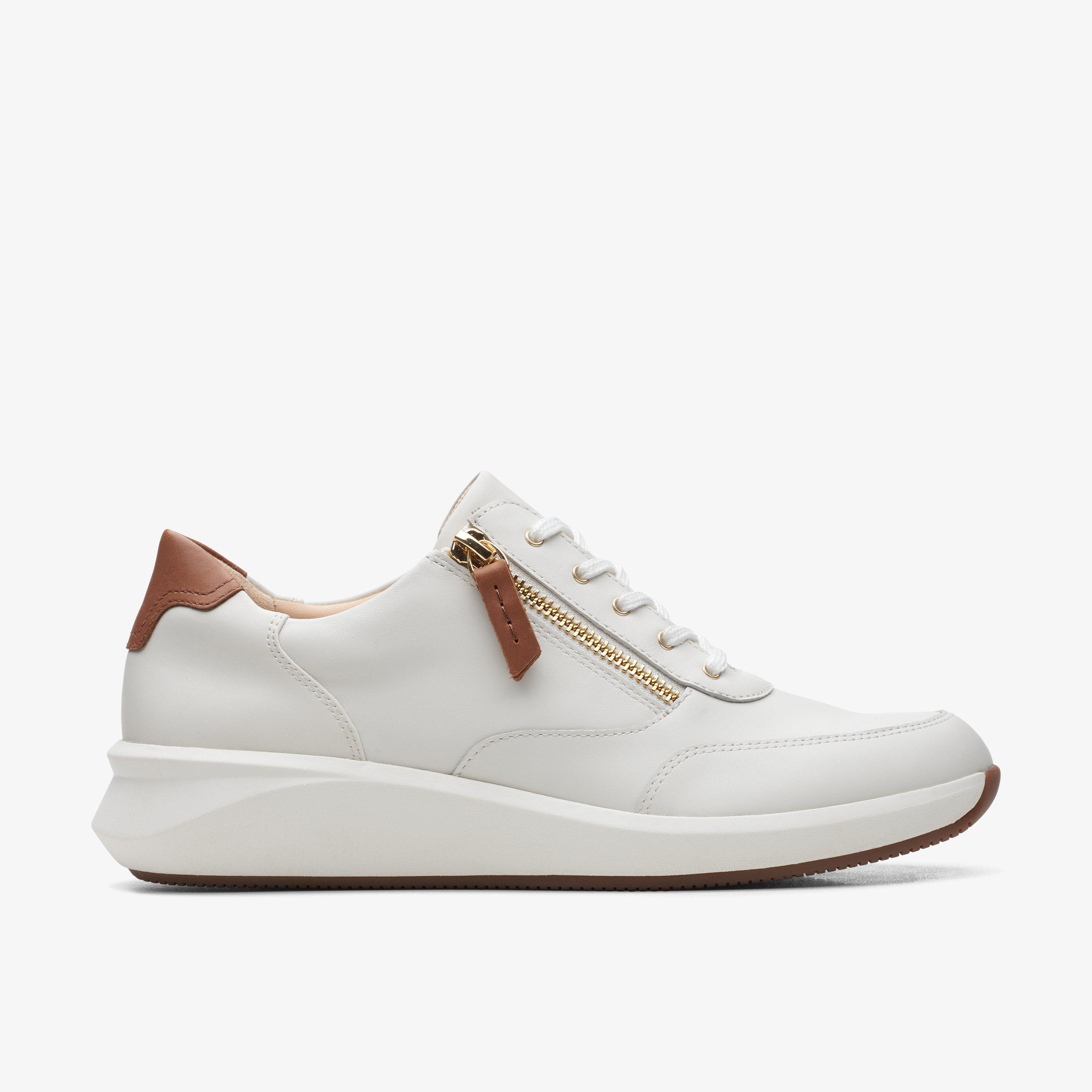 Un Rio Zip Weiße Leder Sneakers EU 40,5 / UK 7