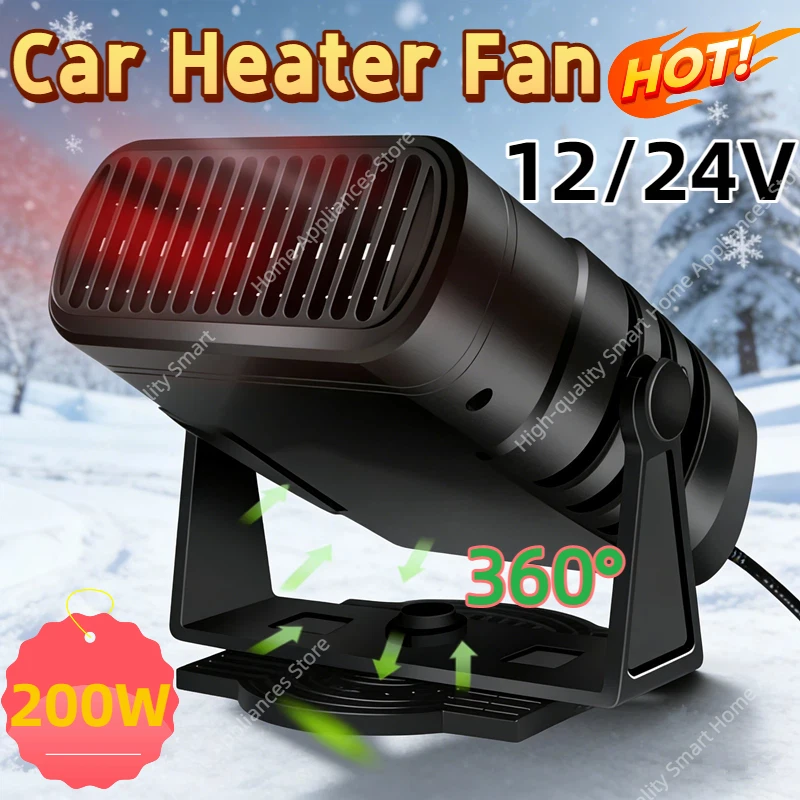 200W Trockner Windschutzscheiben-Entfeuchter Auto-Heizgerät 12V/24V Heizung Tragbarer Entfeuchter Entfroster Heizlüfter Haushaltsheizgerät 2026 Neu