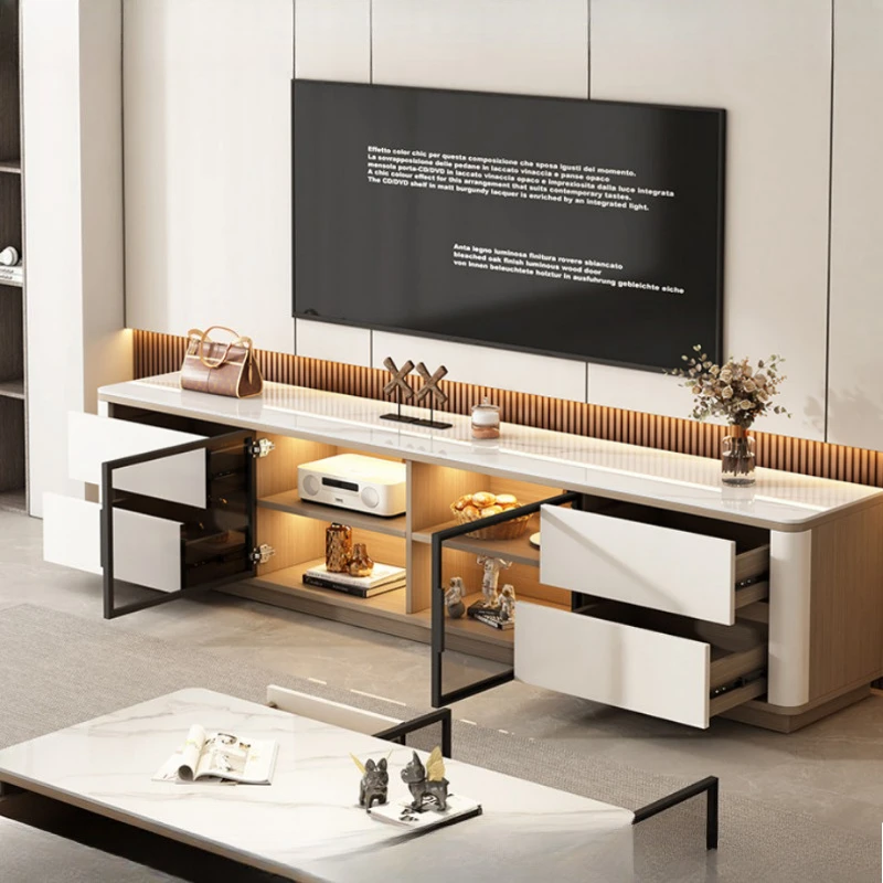 Meubles TV en dalles de roche, meuble TV haut de gamme en bois grande capacité, meuble TV moderne pour la maison, meuble TV moderne pour le salon, meuble mural pour le salon