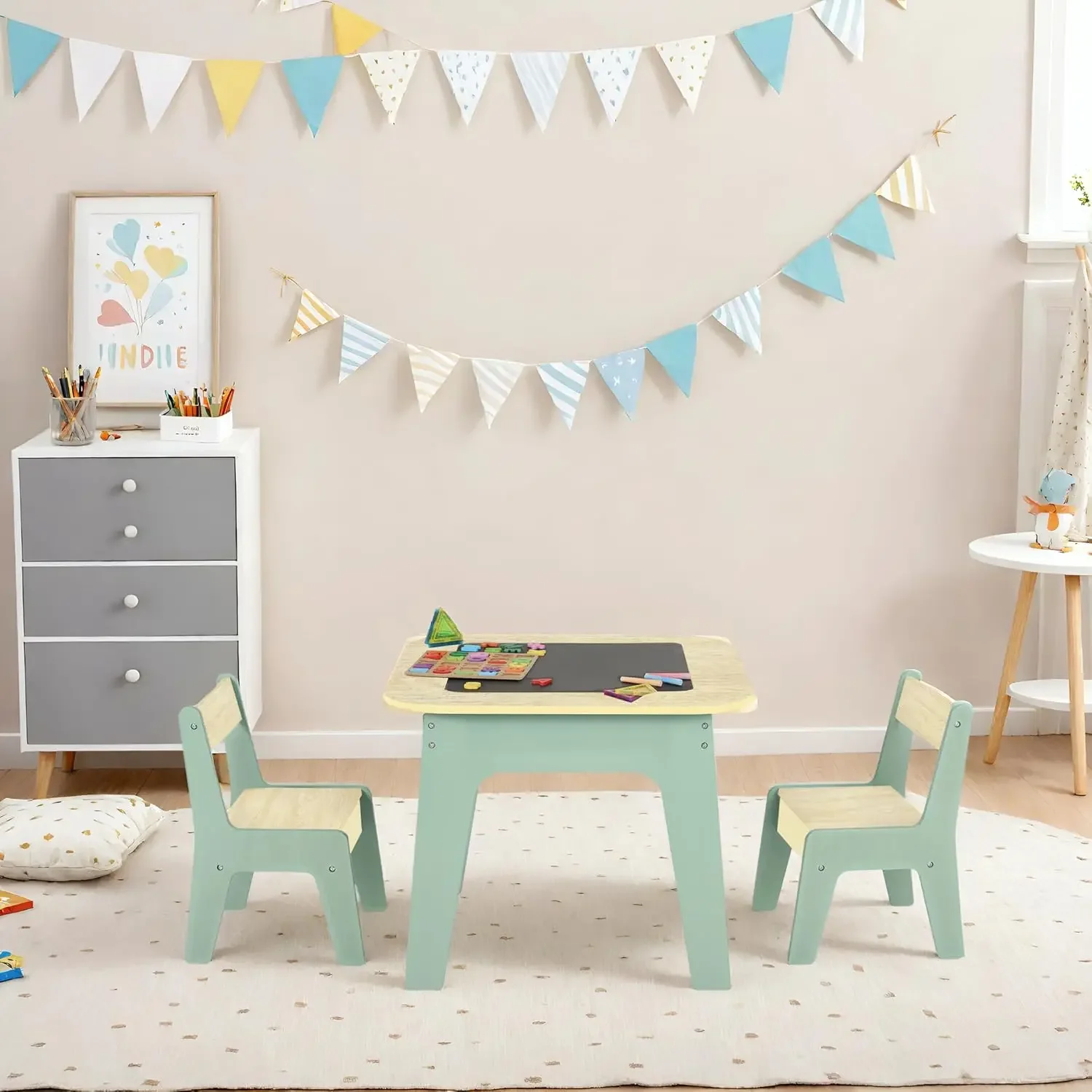 Table de jeu en bois 2 en 1, table d