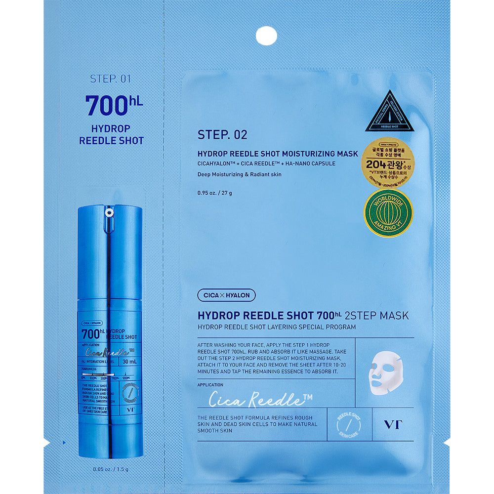 Maschera in tessuto VT COSMETICS Hydrop Reedle Shot 700hL a due fasi 1