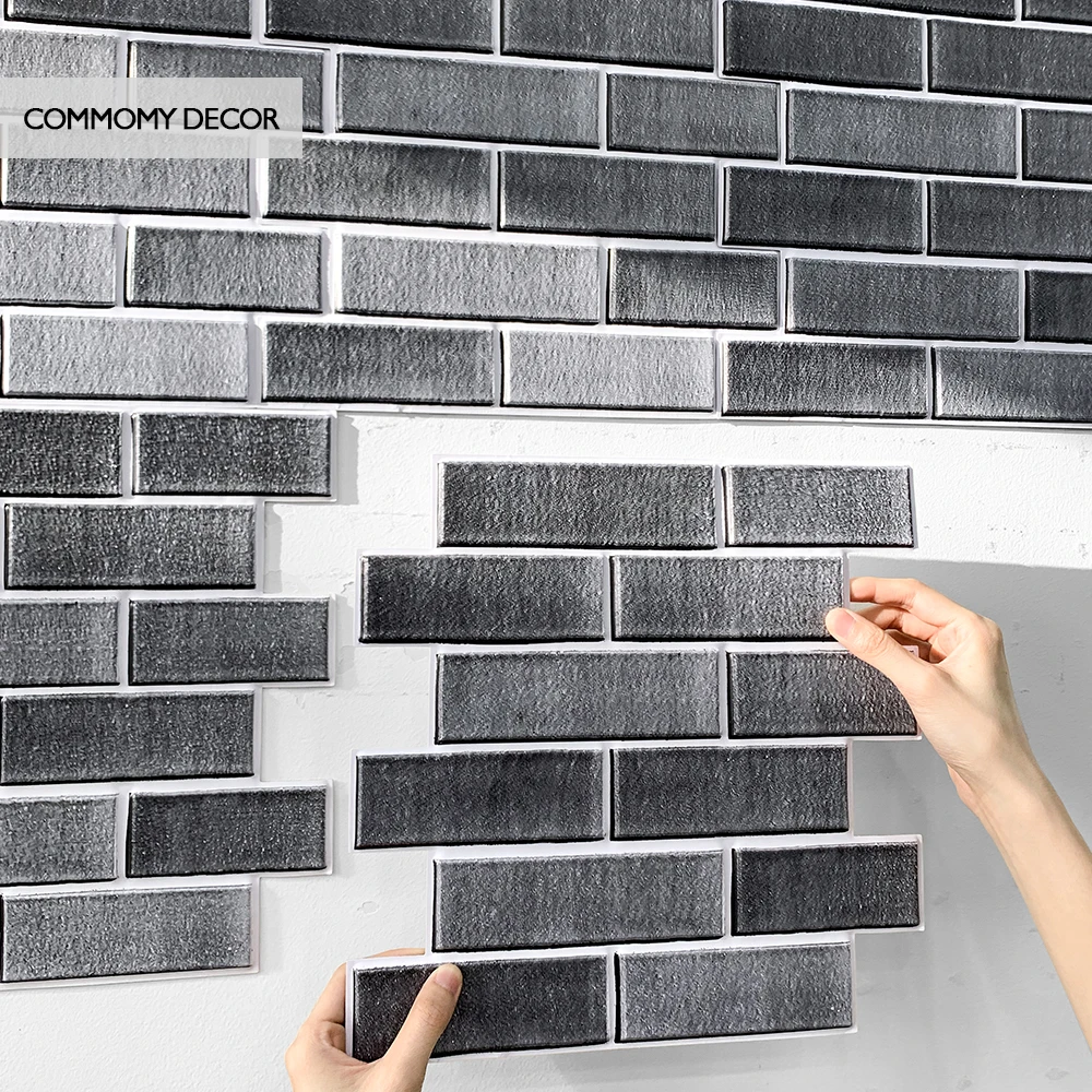 1/10 stücke 3d Wanda uf kleber selbst klebende Faux Ziegel Wand paneel schälen und kleben Küchen fliesen Backs plash Badezimmer Wandfliesen Aufkleber
