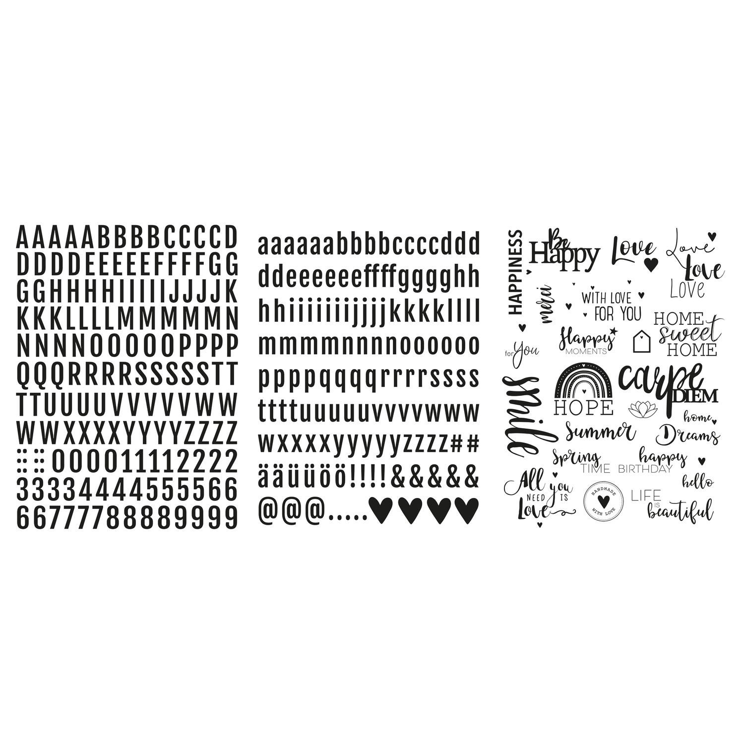 Transfer Rub on 3D Words, 3 Bogen