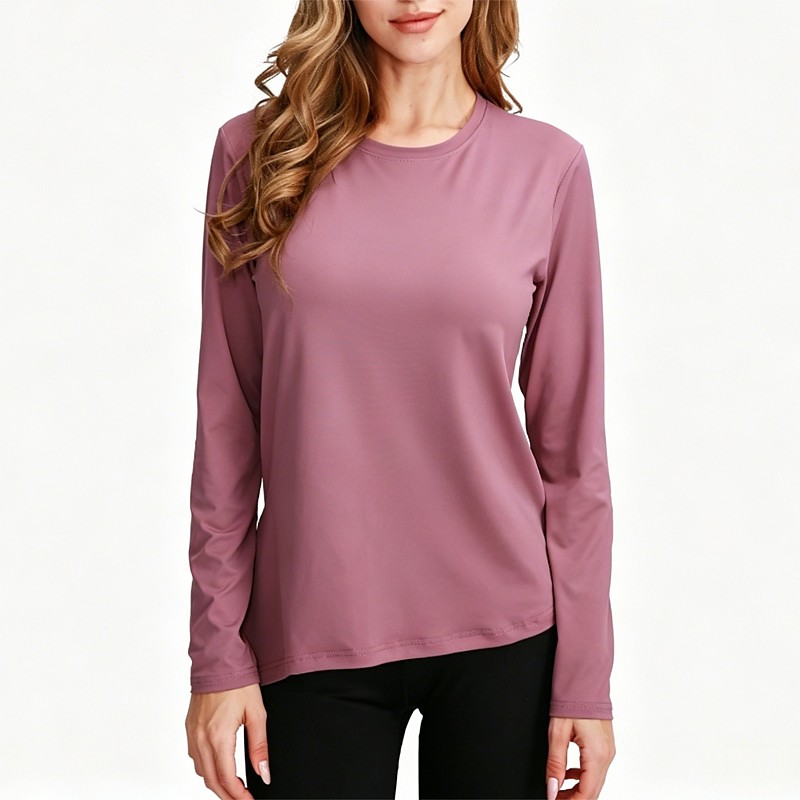 Women's Solid Colored Running Shirt Sports Top Workout Tops Spring Fall / Winter Split Long Sleeve Quick Dry Lightweight Moisture Wicking Breathable Gym Workout Running Walking Fitness Yoga White