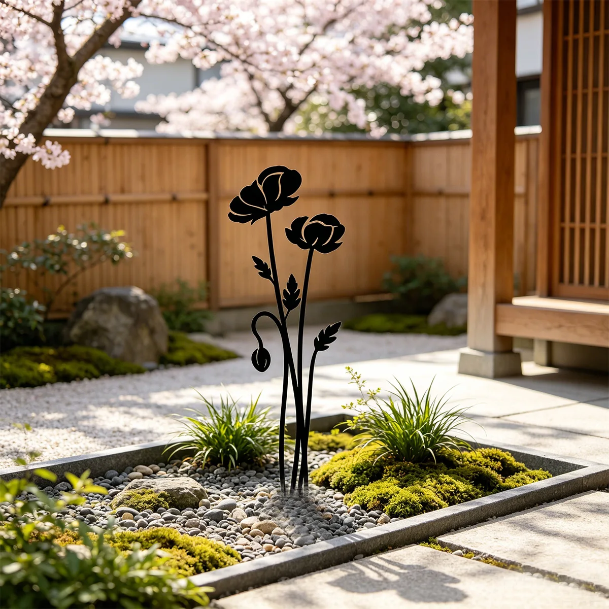 1 piquet décoratif de jardin en fer forgé, piquet décoratif de jardin en forme de lotus, décoration de pelouse extérieure, décoration de jardin de cour, adapté aux pelouses extérieures, aux jardins de