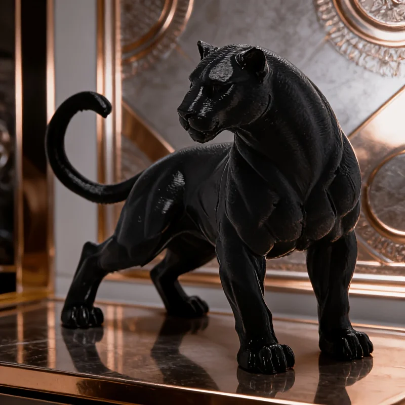 1 statue robuste de panthère noire au design original, idéale pour décorer un bureau, constituer un cadeau original, embellir le tableau de bord d’une voiture, décorer la maison, un pot de bonsaï, ou servir de cadeau p
