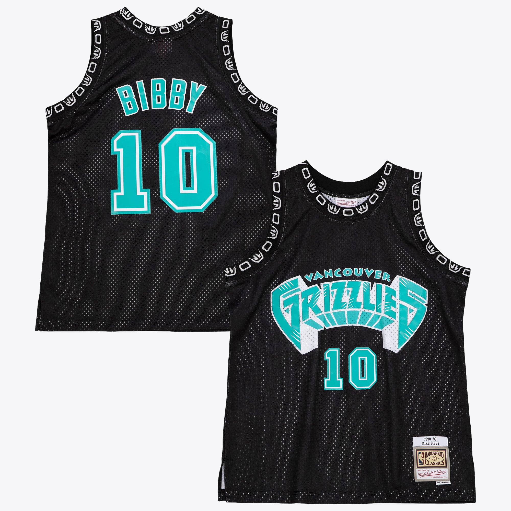 Maillot Swingman noir de Mike Bibby, couleurs de l'équipe, des Grizzlies de Vancouver (Mitchell & Ness, 1998) - Homme Taille: 3XL