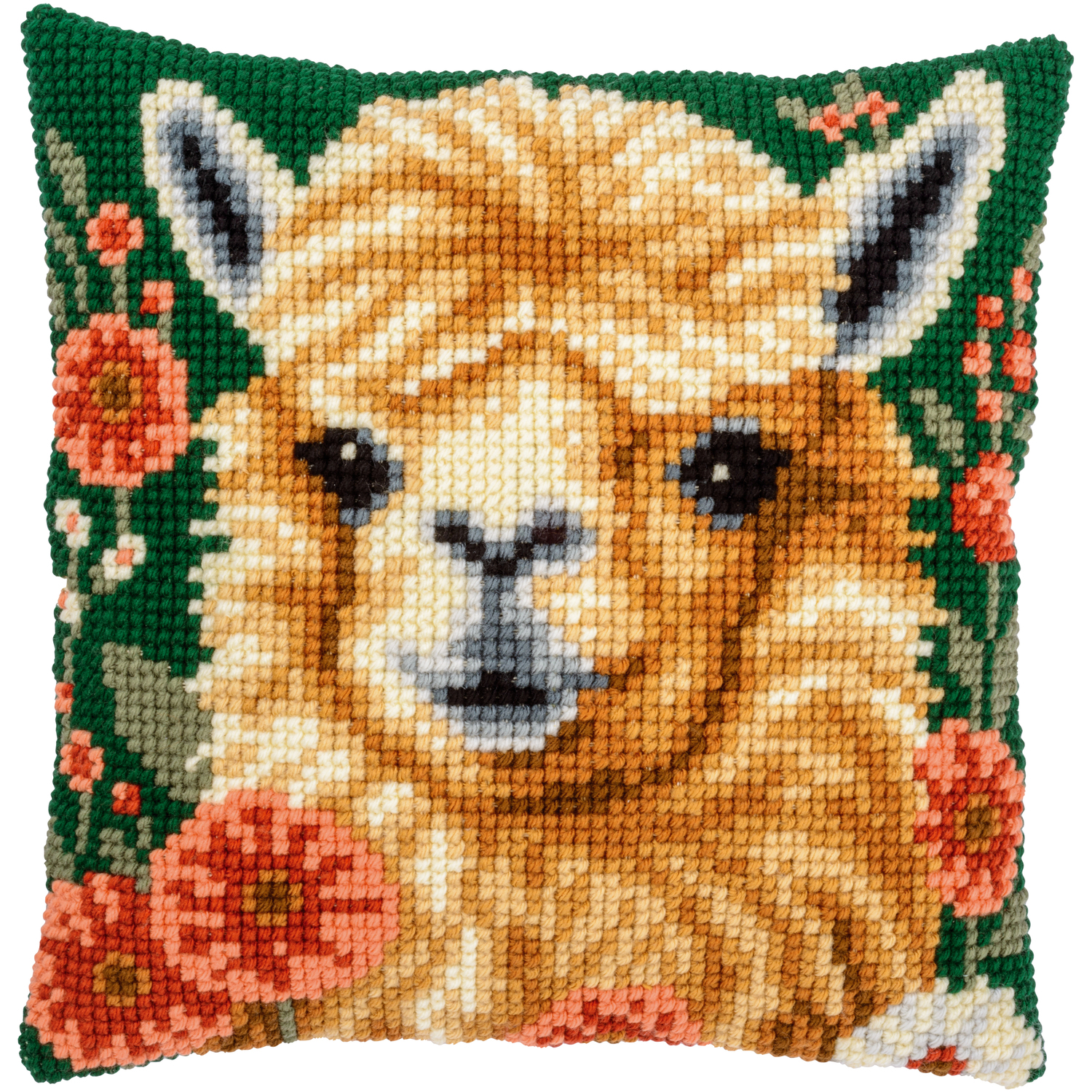 Kreuzstichkissen Lama