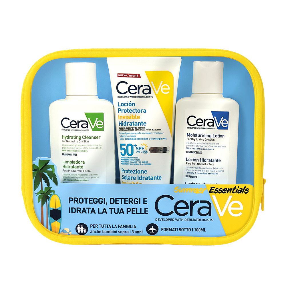CeraVe Kit Protezione Solare SPF50+, Detergente e Lozione Idratante 1