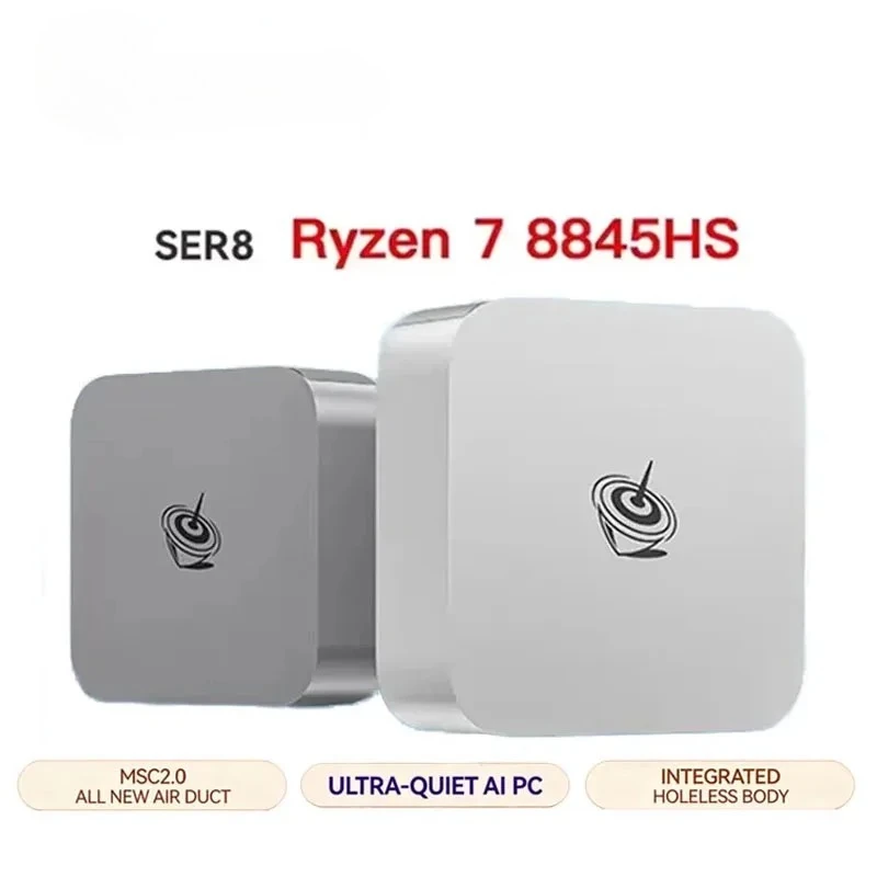 SER8 Powerfull AI PC AMD Ryzen 7 8845HS Mini PC 32G DDR5 1T NVME PCIe4.0 SSD USB4.0 2.5Gbps Desktop Gaming Computer
