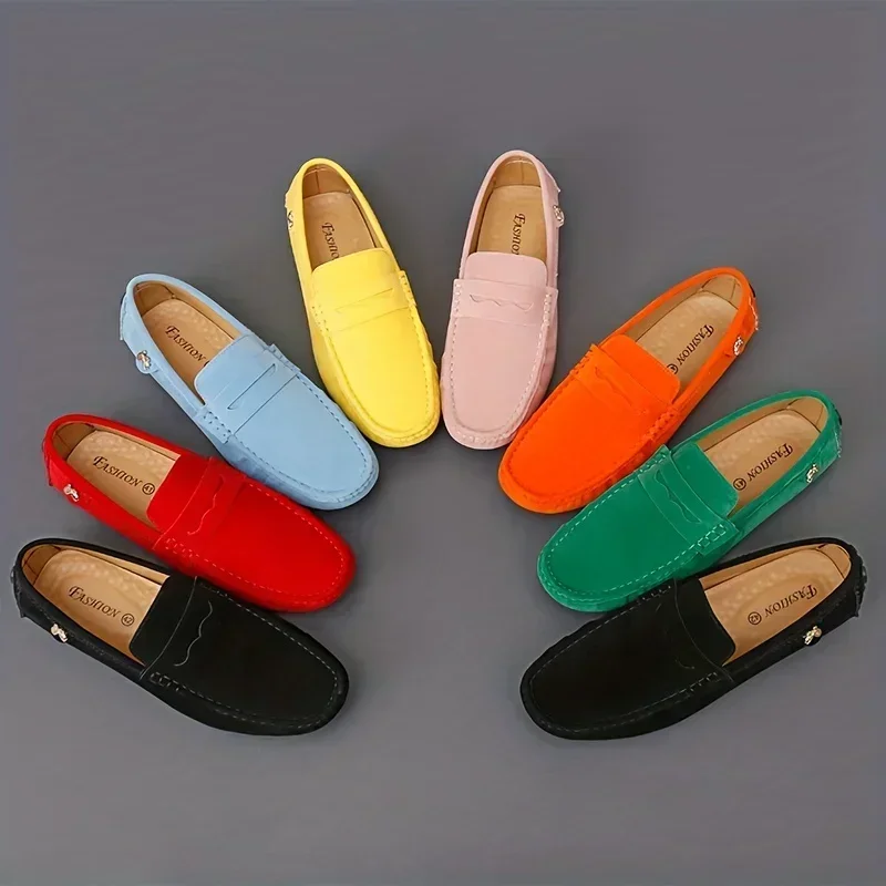 Nouvelles chaussures décontractées pour hommes, chaussures de mode pour hommes, mocassins en cuir pour hommes, chaussures plates à enfiler pour hommes, chaussures de luxe pour hommes, chaussures de conduite pour hommes.