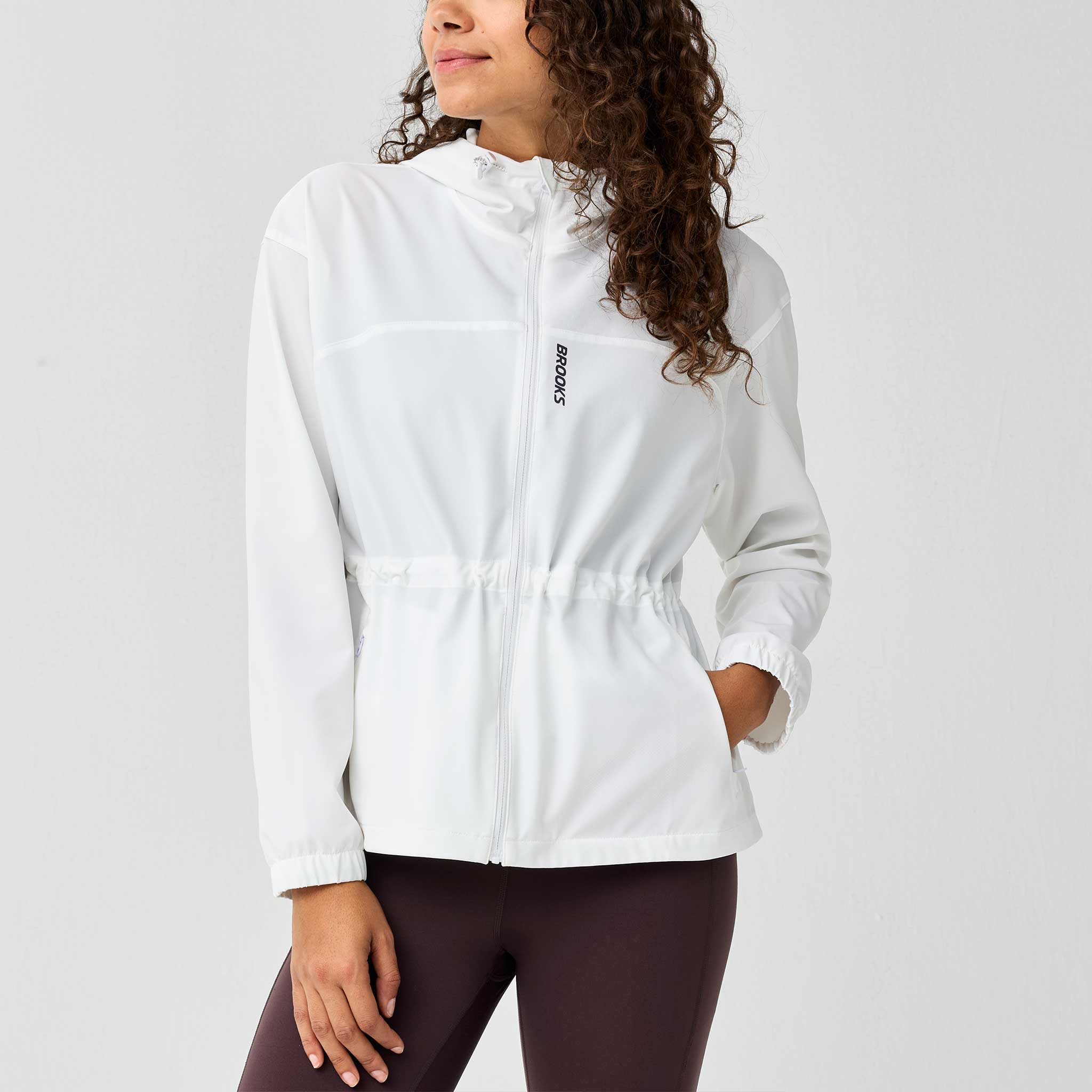 Brooks Canopy Cinch-Waist Jacket Women's Running Apparel White