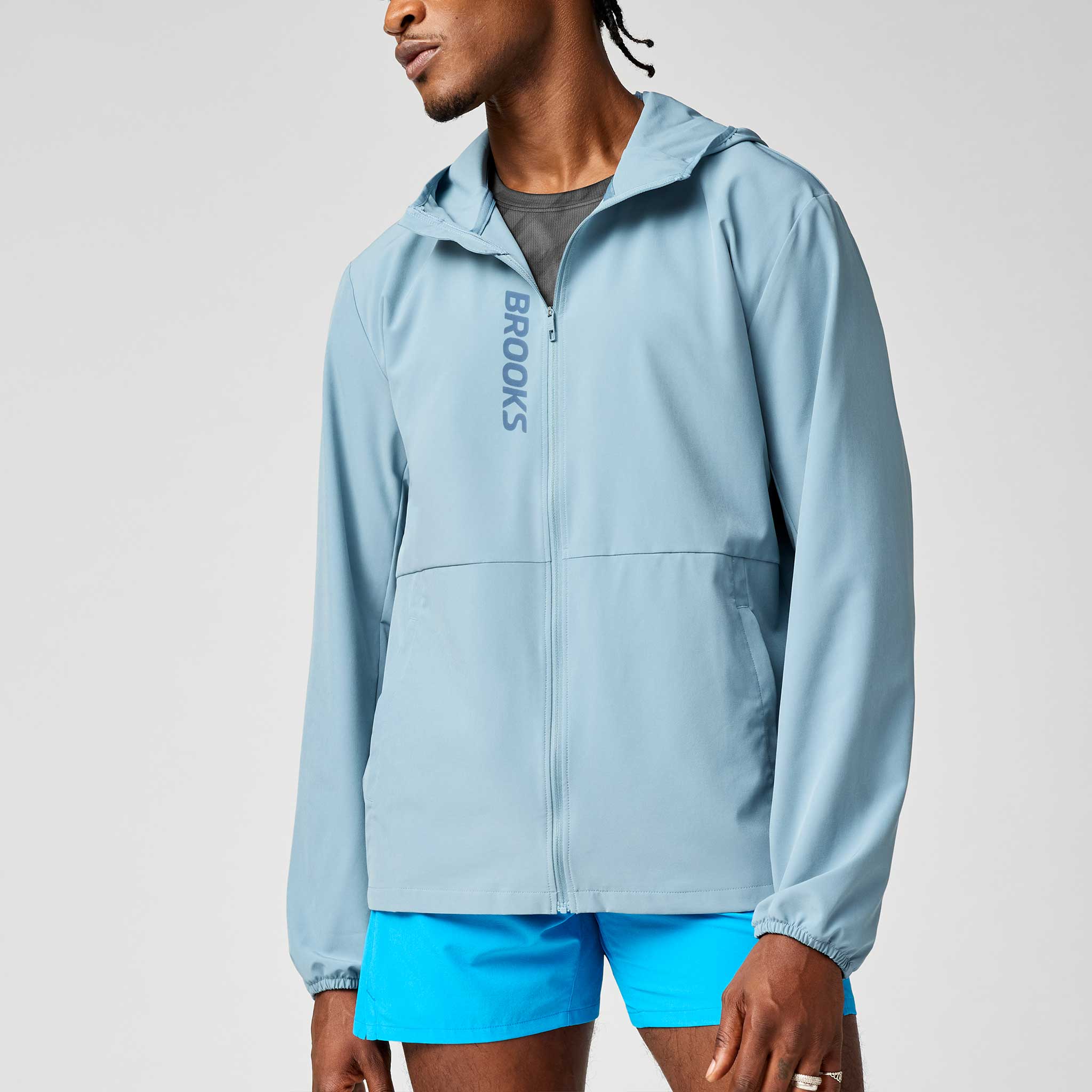 Brooks Canopy Jacket Men's Running Apparel Blue Haze