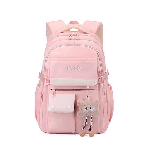 Zaino scolastico da ragazza, borsa per libri in poliestere impermeabile con passante per trolley, zaino multi-scomparto di grande capacità per scuola media, università, viaggi ritorno a scuola,