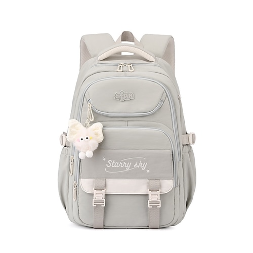 Zaino scolastico da ragazza, borsa per libri in poliestere impermeabile con passante per trolley, zaino multi-scomparto di grande capacità per scuola media, università, viaggi ritorno a scuola,