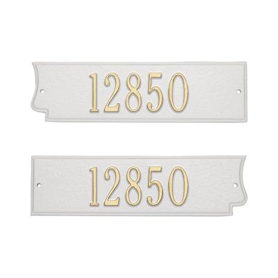 Signature Mailbox Post Plaques, Set Of Two - White/Gold - Grandin Road