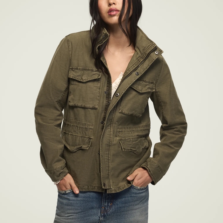 Lucky Brand Utility Jacket - Women's Clothing Outerwear Jackets Coats in Four Leaf Clover, Size L
