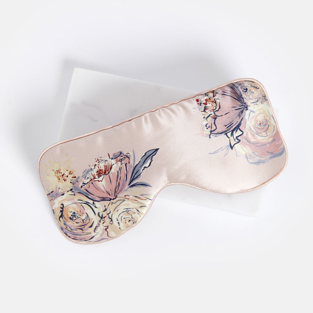 Jia Washable Silk Sleeping Eye Mask | Blackout Eye Mask - cream blush