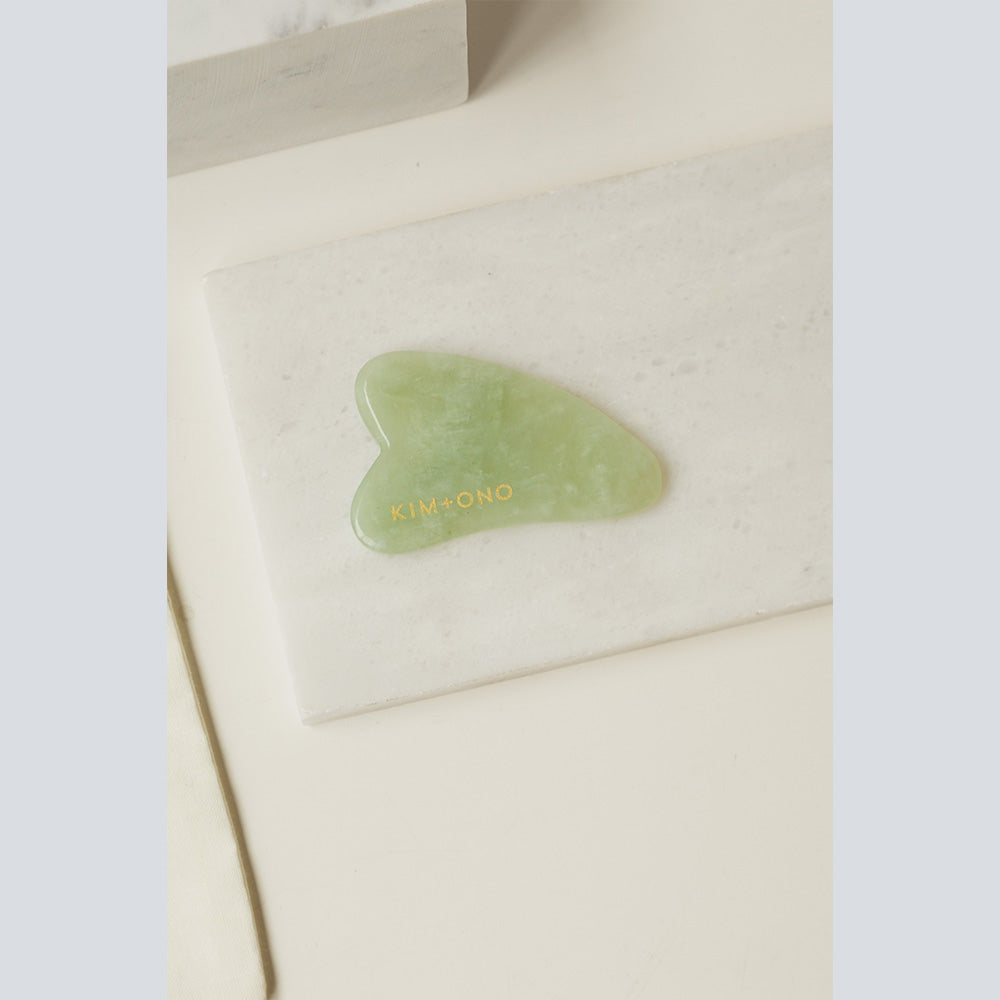Large Gua Sha Facial Massage Tool - Rose Quartz or Jade - jade