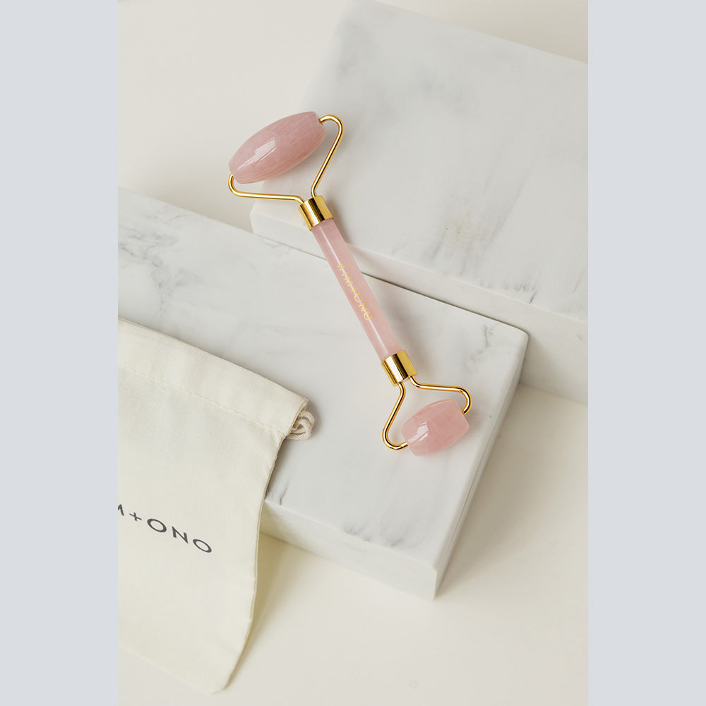 Stone Facial Roller | Gemstone Face Roller: Rose Quartz or Jade - rose quartz
