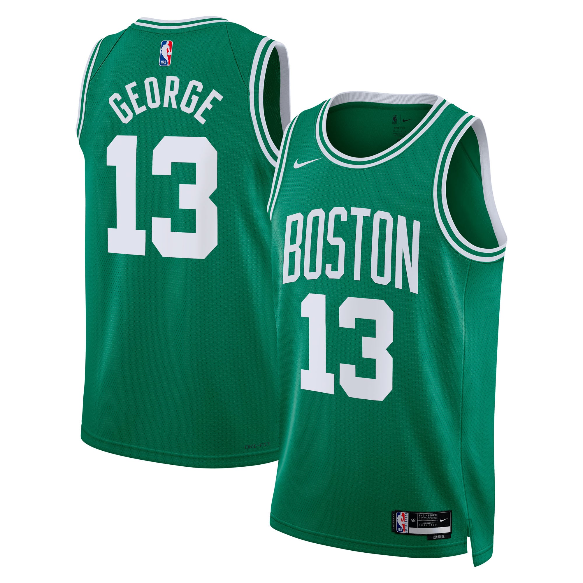 Maillot Swingman Nike Icon Edition des Boston Celtics - Vert Kelly - Paul George - Unisexe - Homme Taille: L