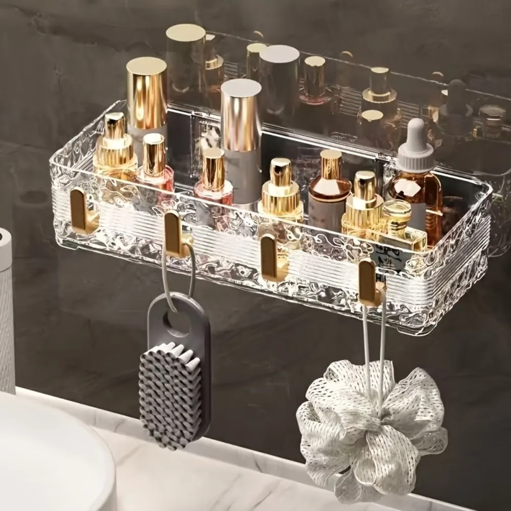 Étagères murales pour salle de bain, 1 pièce, boîte de rangement sans perçage, grande capacité, organisateur de salle de bain, support à cosmétiques, accessoires de salle de bain pour la maison