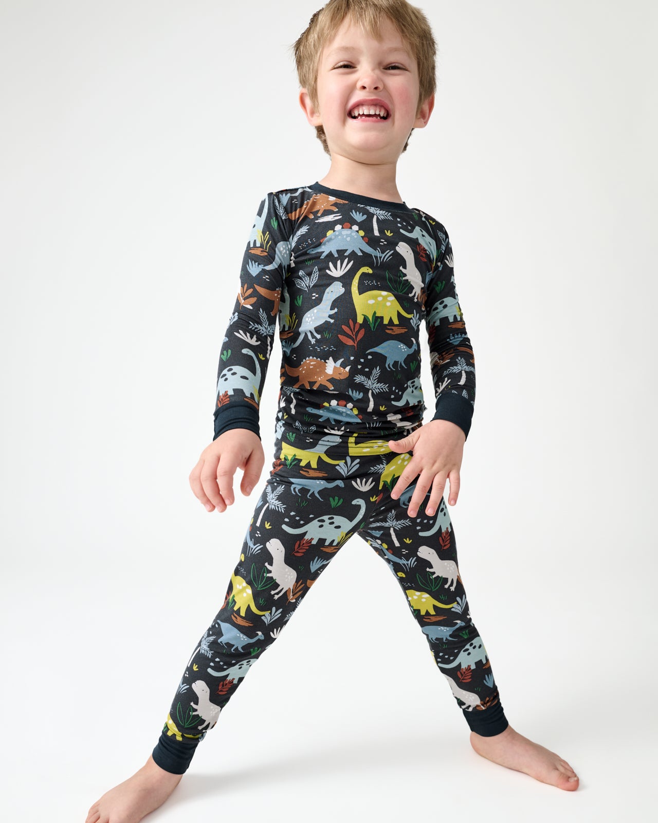 Jurassic Jungle Navy Two-Piece Pajama Set - 12/14