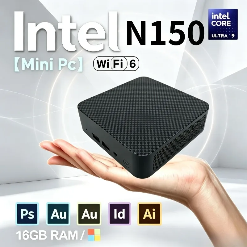 Intel N150 Small Pocket Computer 2026 Mini PC 16GB RAM 1TB SSD WiFi 6 BT5.2 Gaming Desktop PC Portable