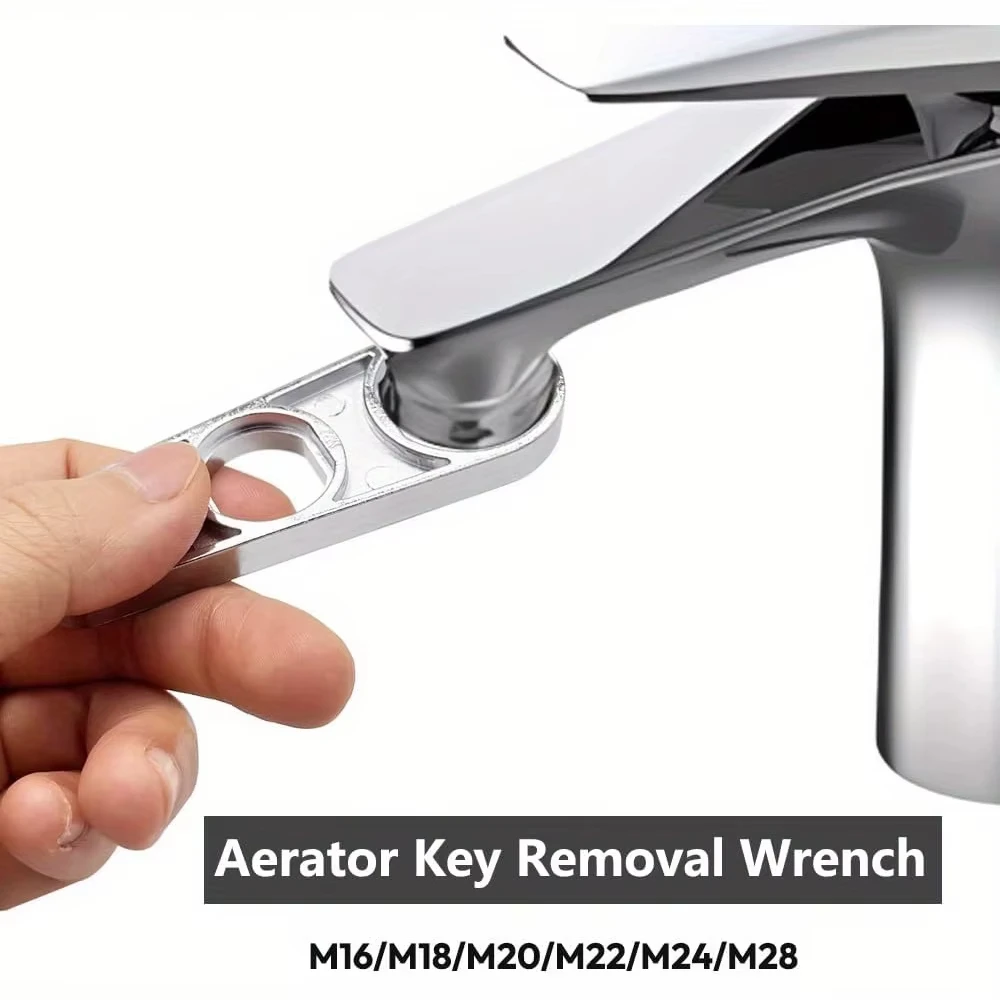 2-in-1 Wasserhahn-Belüfter-Schlüssel, Wasserdurchfluss-Einstellwerkzeug, Badezimmer-Sanitär-Wartungsgerät, Wasserhahn-Bubbler-Schlüssel, Heimwerkerwerkzeug