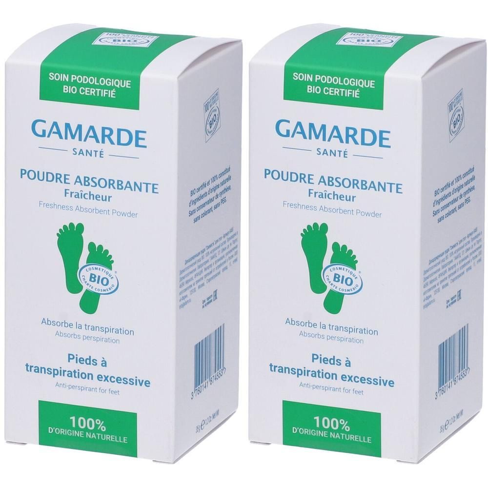 Gamarde Polvere Assorbente Rinfrescante per Piedi 2x35 g