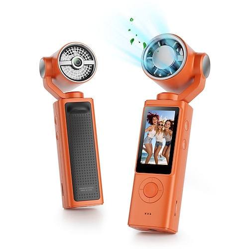 Tragbare 1080p-Videokamera mit Lüfter, handliche Digitalkamera mit 1,3-Zoll-Bildschirm, um 180° drehbarem Objektiv, Vlog-Kamera, wiederaufladbarer Mini-Lüfter mit 3 Geschwindigkeitsstufen, kreatives Technikgeschenk für Reisen und Outdoor-Aktivitäten