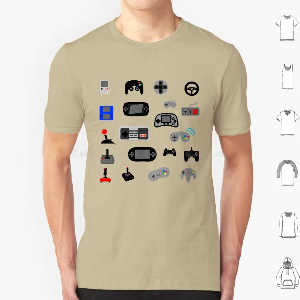 Contrôleur de jeu vidéo Collage t-shirt coton hommes femmes bricolage impression Nes Snes contrôleur de jeu Joystick Quickshot jeu vidéo Gameboy