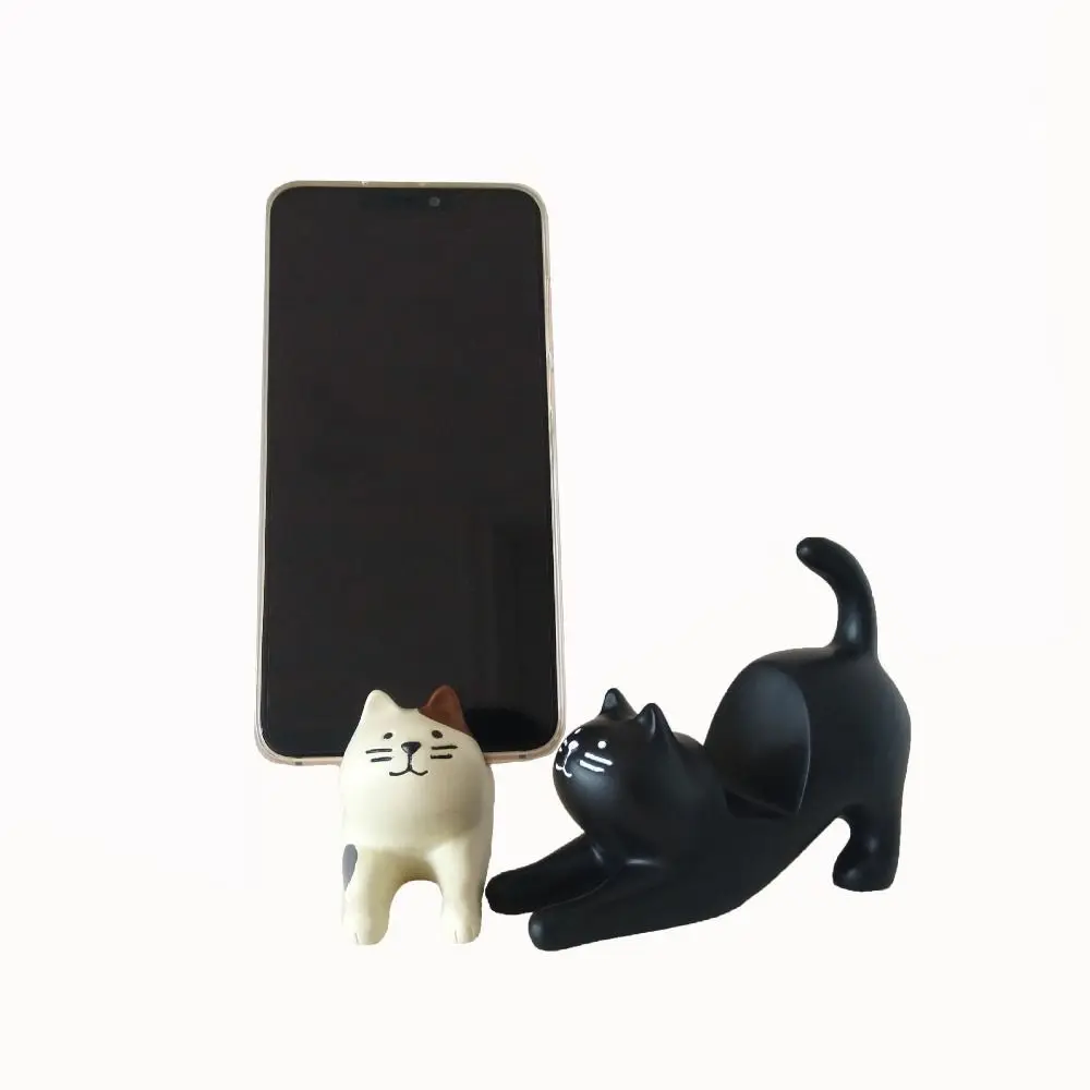 Support de téléphone Portable en résine, modèle chat, Support de téléphone Portable extensible, accessoires de téléphone Portable