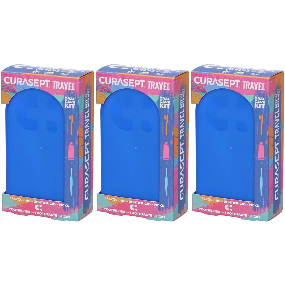 Curasept Travel Kit Blu Spazzolino + Dentifricio Picks 3x1 St