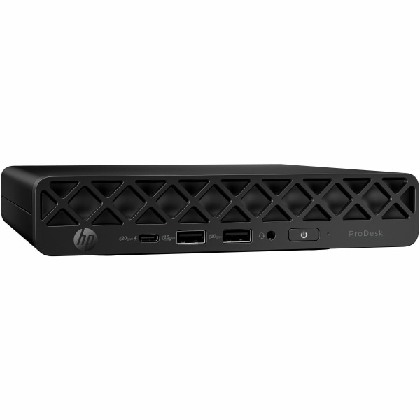 HP ProDesk 4 G1i Desktop Computer, Intel Core Ultra 5 235T, 32 GB, 512 GB PCI Express NVMe SSD, Mini PC, Jack Black, D32LQUTABA