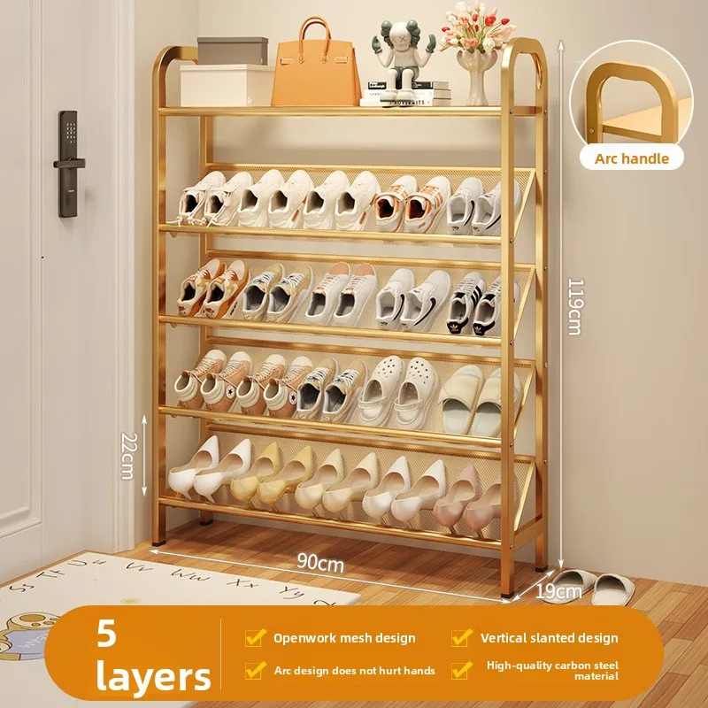 Schuhschrank aus Stahl für den Haushalt, einfache Aufbewahrung, platzsparend, Metall, mehrschichtig, schmaler Schuhschrank